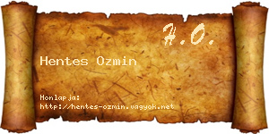 Hentes Ozmin névjegykártya